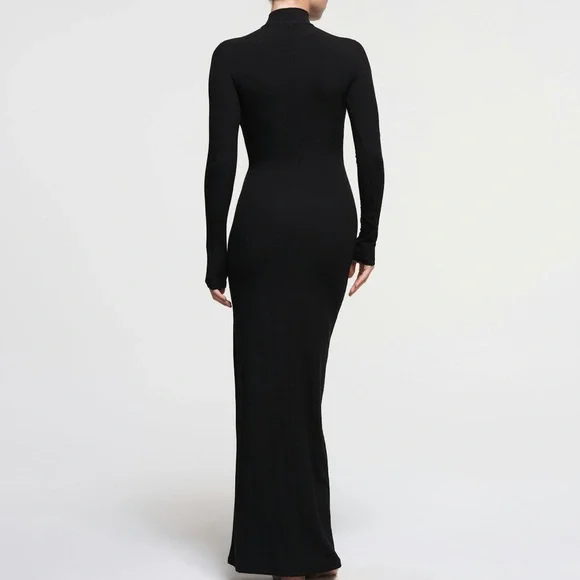Onyx SKIMS Soft Lounge Turtleneck Mock Neck Long Sleeve Dress Size XS & 2X NWT - Picture 3 of 9